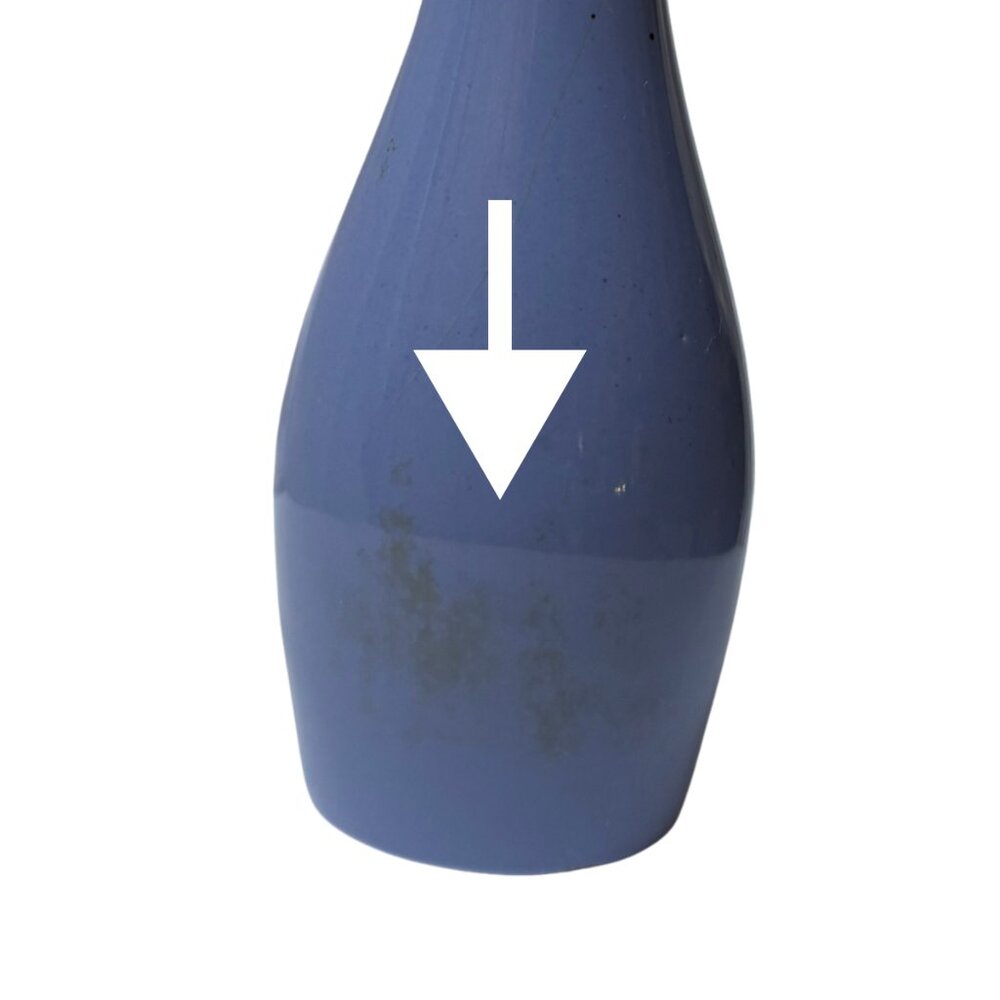 Glossy Blue Ceramic Vase – 7" Tall, Minimalist Elegance - Picture 7 of 7
